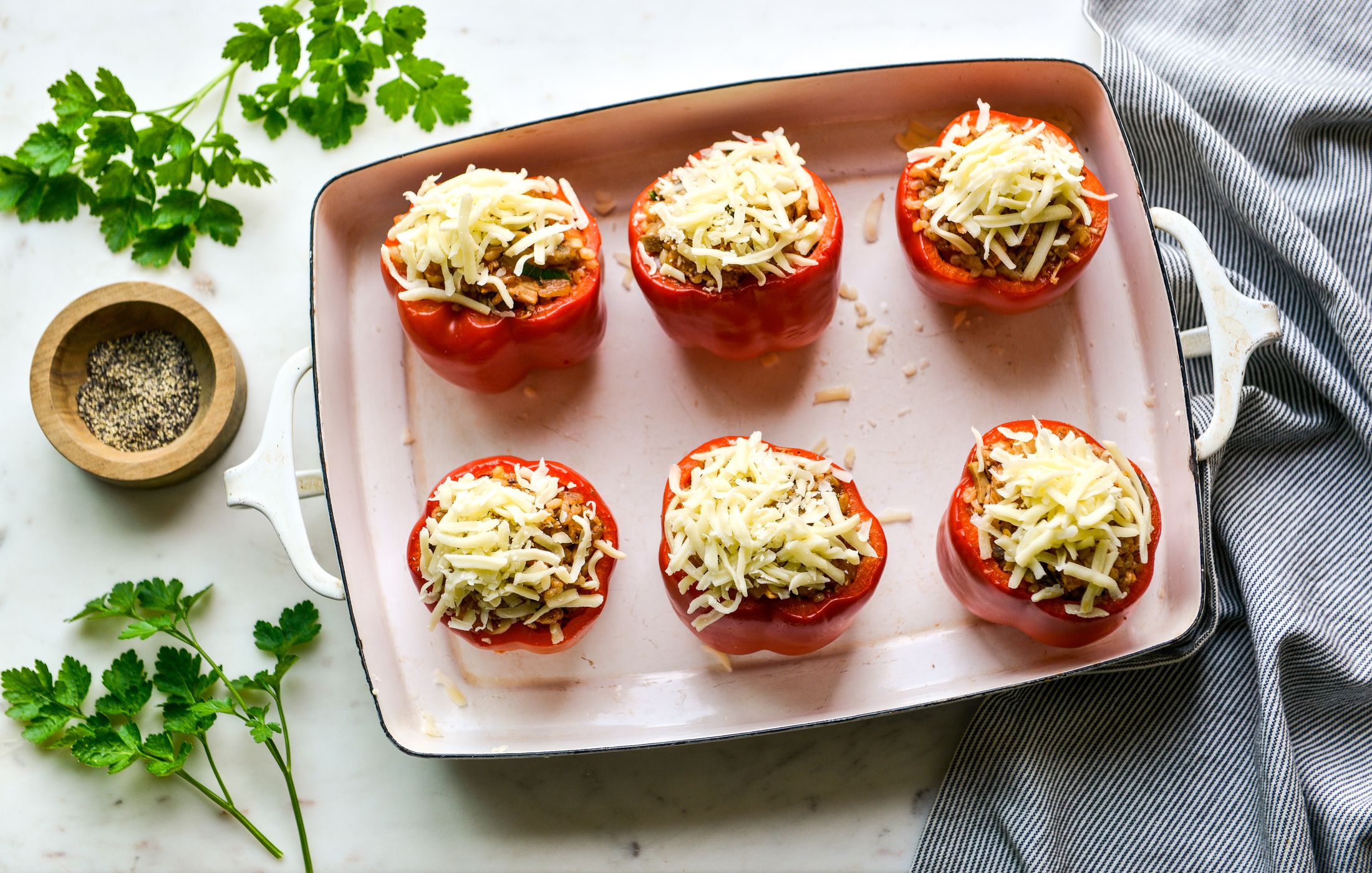 LEFTOVER TURKEY AND RICE STUFFED PEPPERS-2