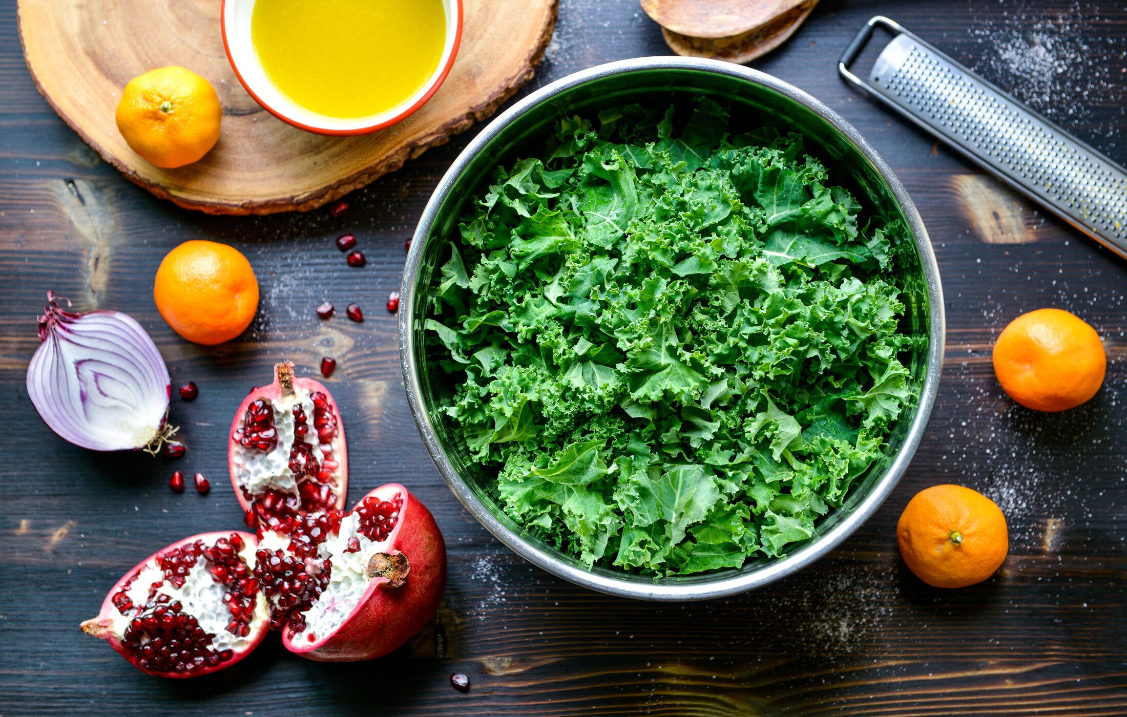 WINTER KALE AND POMEGRANATE SALAD-1