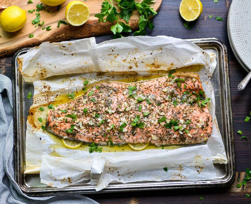 GARLIC-BUTER SALMON IN PARCHMENT-1