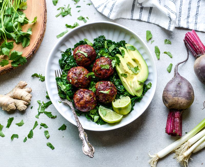 GINGERED BEET AND FEEF MEATBALLS-1