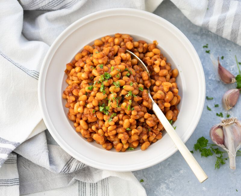 Navy Beans in a Homemade Barbecue Sauce