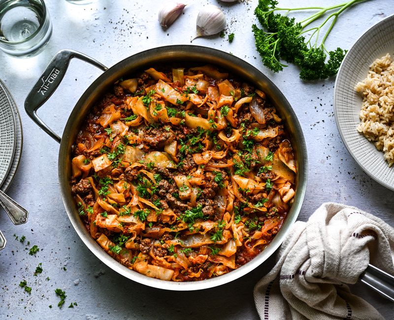 QUICK EASY BEEF CABBAGE SKILLET RECIPE LOW-CARB-1