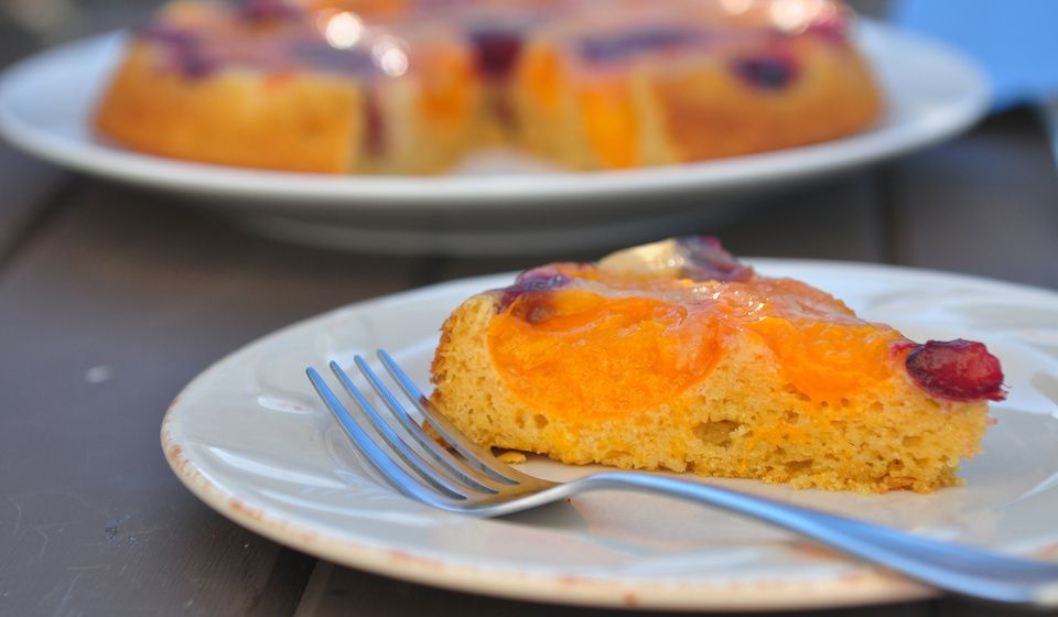 Apricot-Cherry Upside Down Cake (gluten-free, grain-free, nut-free)