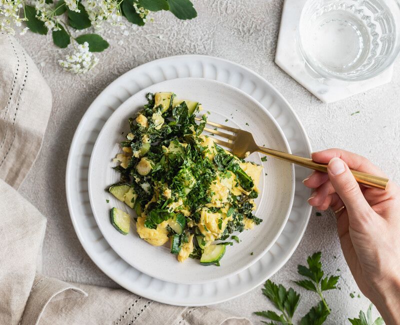 Kale, Zucchini, and Egg Scramble